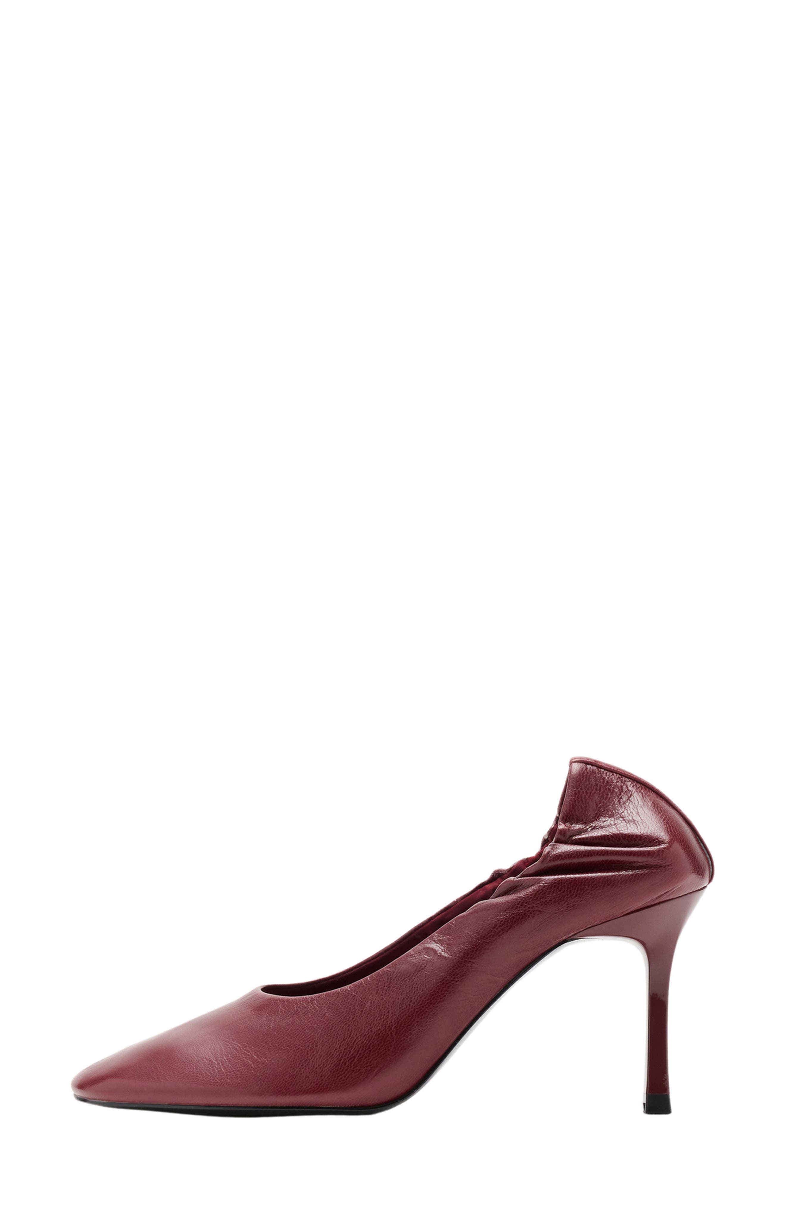 Leather Round Toe Pump, Alternate, color, BURGUNDY