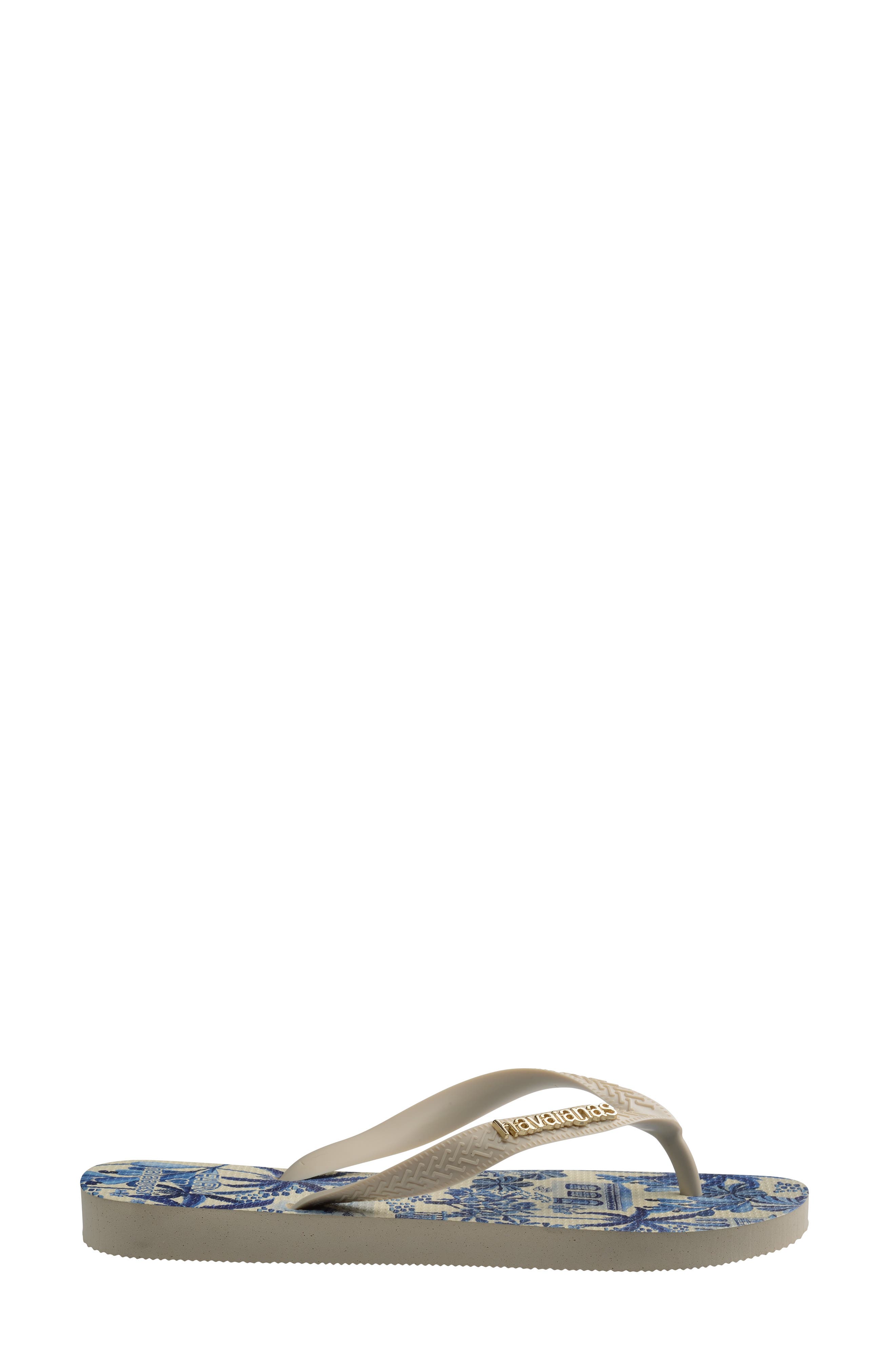 Havaianas x Farm Rio Print Footbed Flip Flop, Alternate, color, Farm Blue Street