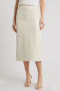 Nordstrom Croc Embossed Leather Pencil Midi Skirt
