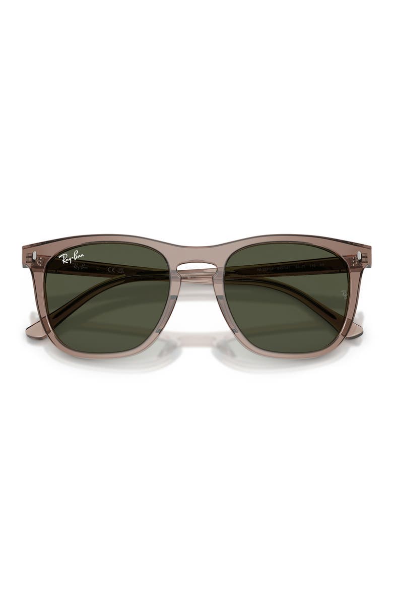 53mm Square Sunglasses, Alternate, color, LIGHT BROWN / GREEN