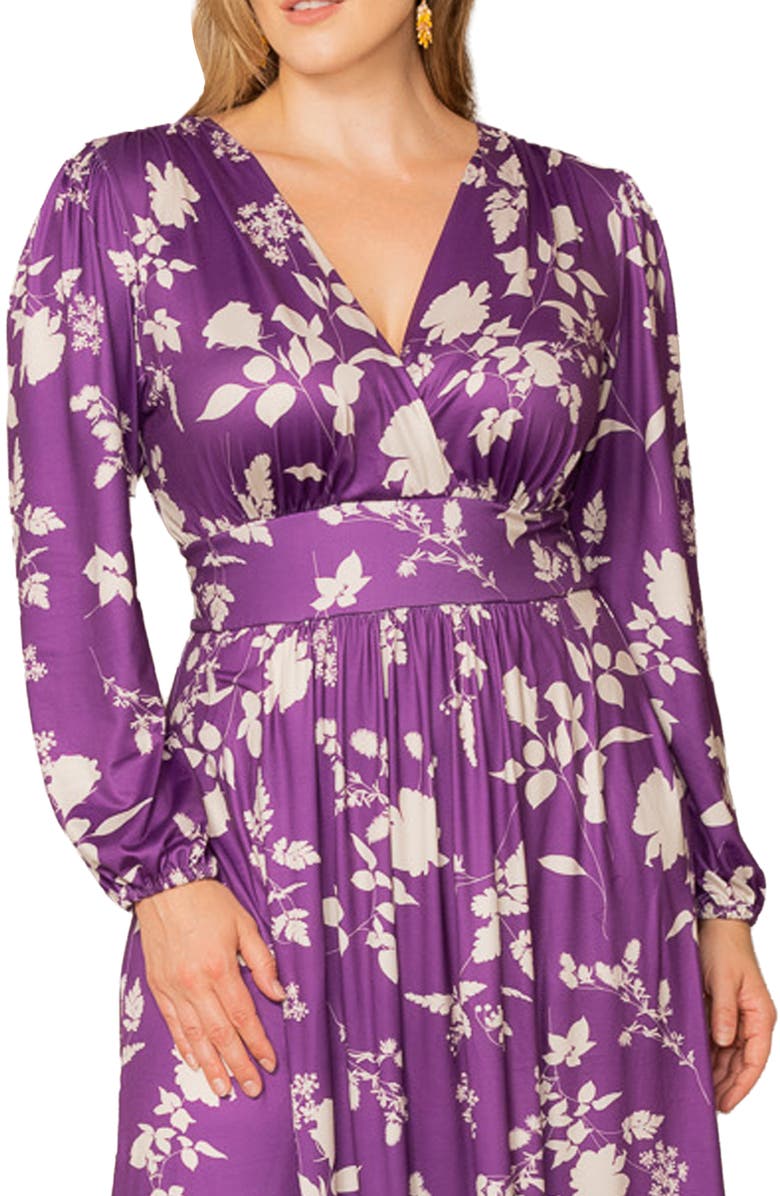 Kiyonna Kelsey Long Sleeve Maxi Dress, Alternate, color, Purple Multi