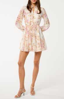 Ever New Rhys Fluted Long Sleeve Minidress