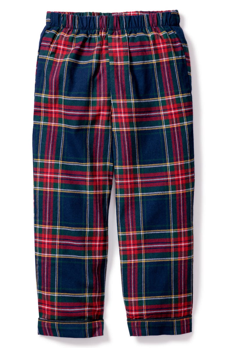 Petite Plume Kids' Windsor Tartan Pajamas Pants, Main, color, Navy
