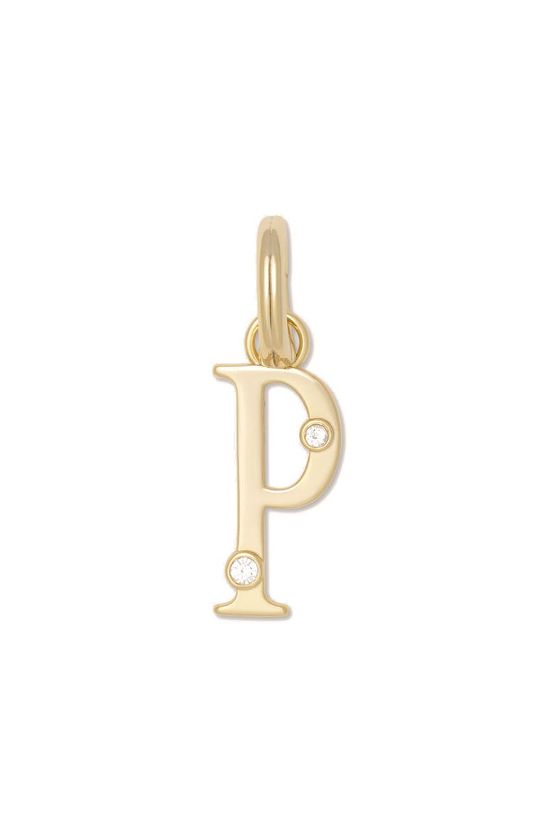 Initial P Charm, Main, color, CLEAR/ GOLD