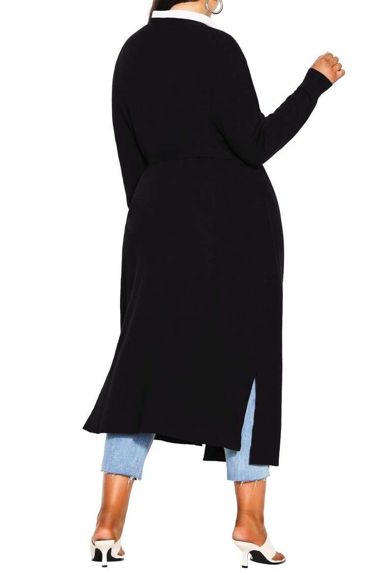 Goldie Longline Cardigan, Alternate, color, BLACK