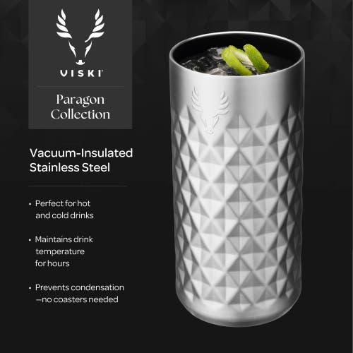 Viski Paragon Stainless Steel Highball Tumbler In Vintage Rose