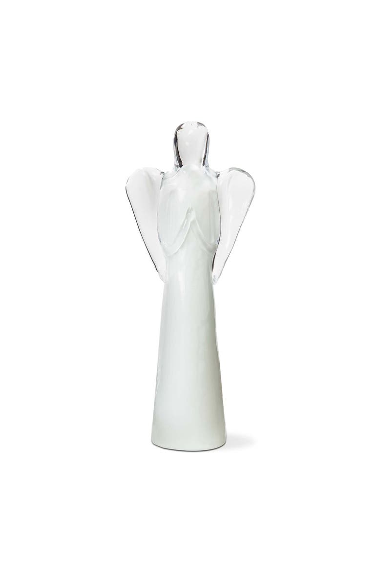 Glass Angel Decor Large White Glass Christmas, Main, color, White