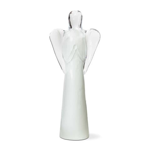 Glass Angel Decor Large White Glass Christmas
