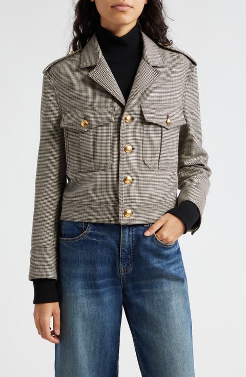 Lise Crop Virgin Wool Military Blazer