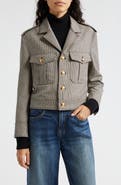 Nili Lotan Lise Crop Virgin Wool Military Blazer