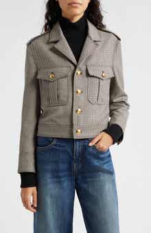 Nili Lotan Lise Crop Virgin Wool Military Blazer