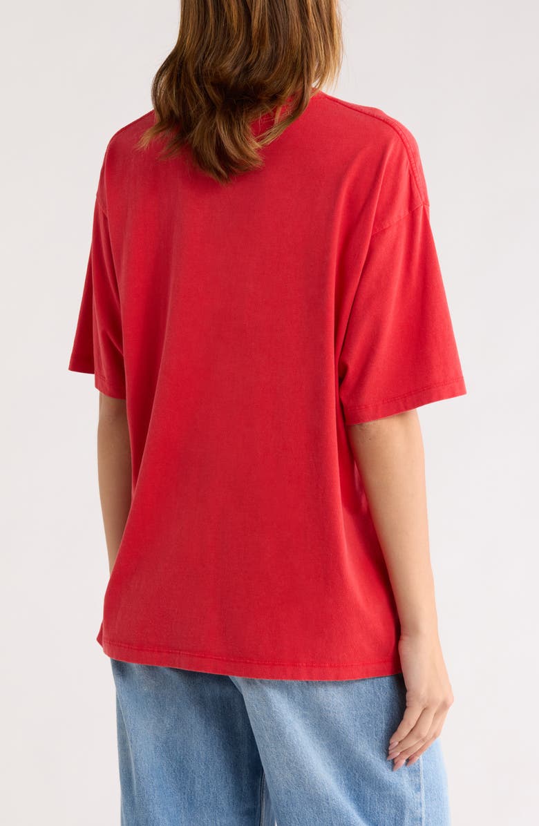 JJXX Andrea Wash Loose Organic Cotton T-Shirt, Alternate, color, Racing Red