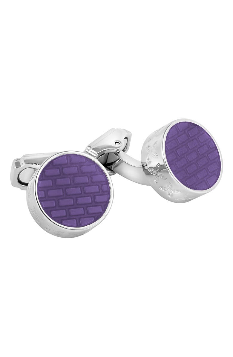 Thompson of London Lilac Brick Cuff Links, Main, color, Purple
