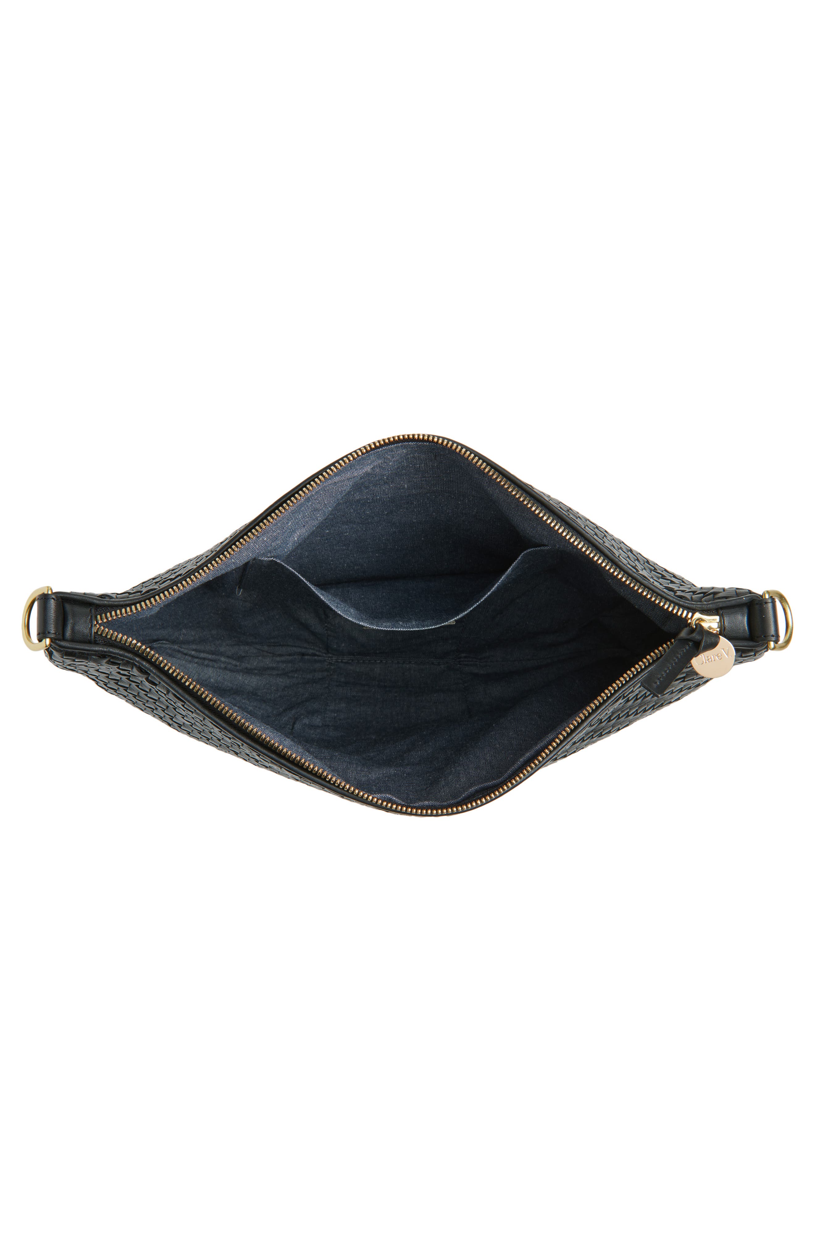 Clare V. Moyen Messenger Crossbody Bag, Alternate, color, Black Woven