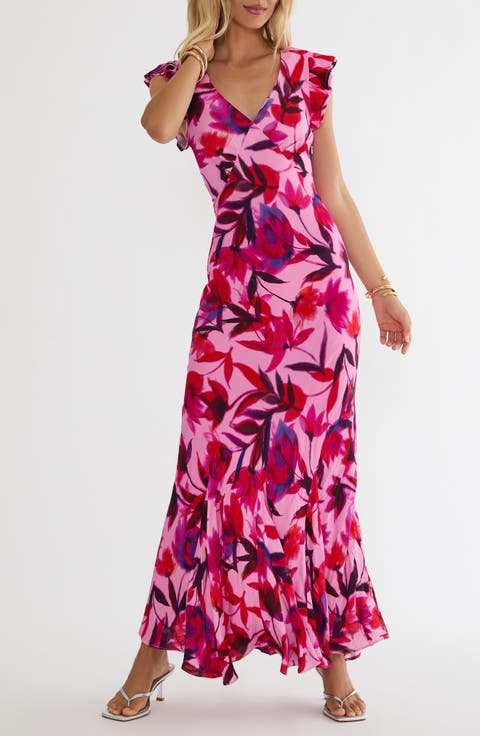 Elodie Flutter Sleeve Maxi Dress
