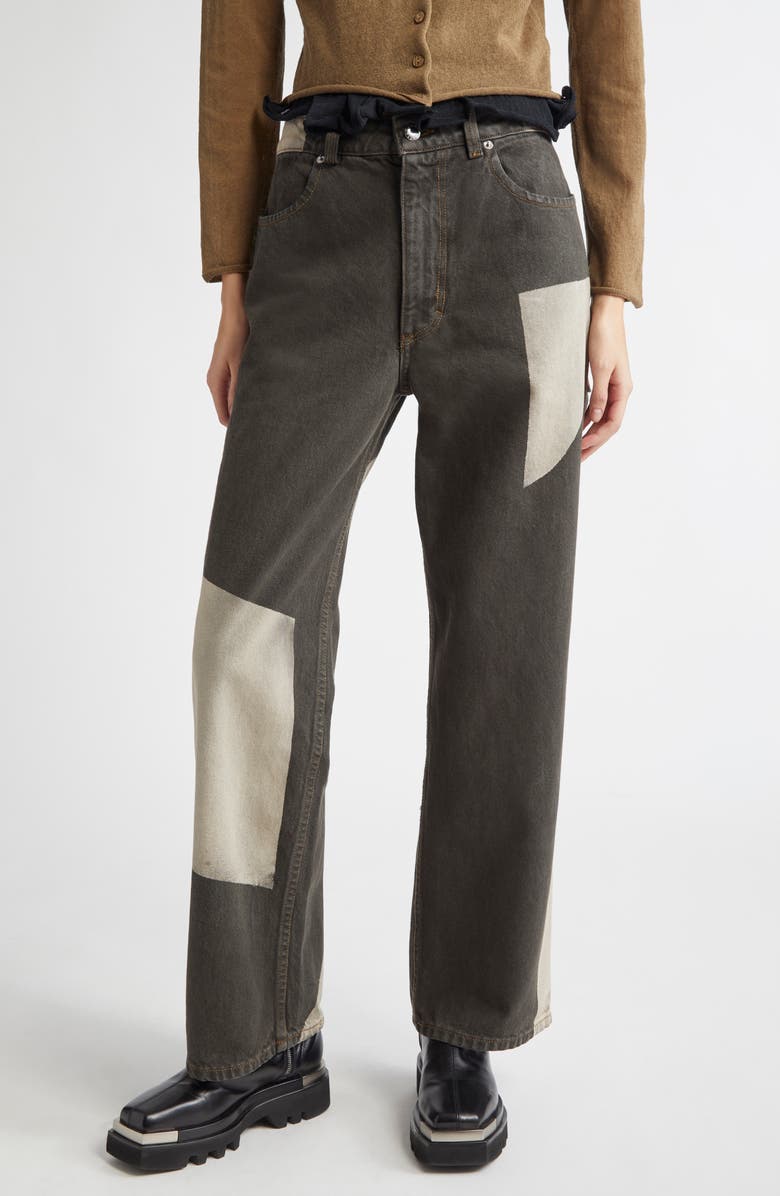 Eckhaus Latta Colorblock Wide Leg Jeans, Main, color, 