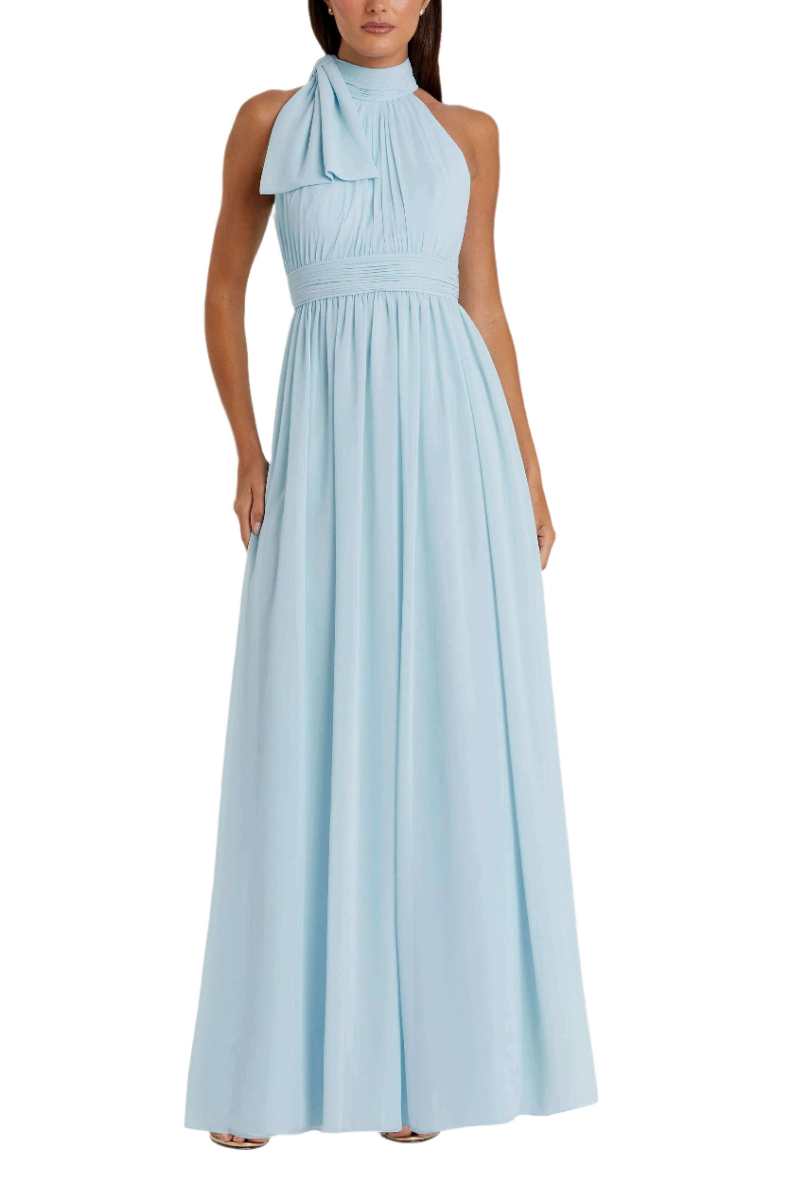 A Line Chiffon Halter Neck Evening Gown
