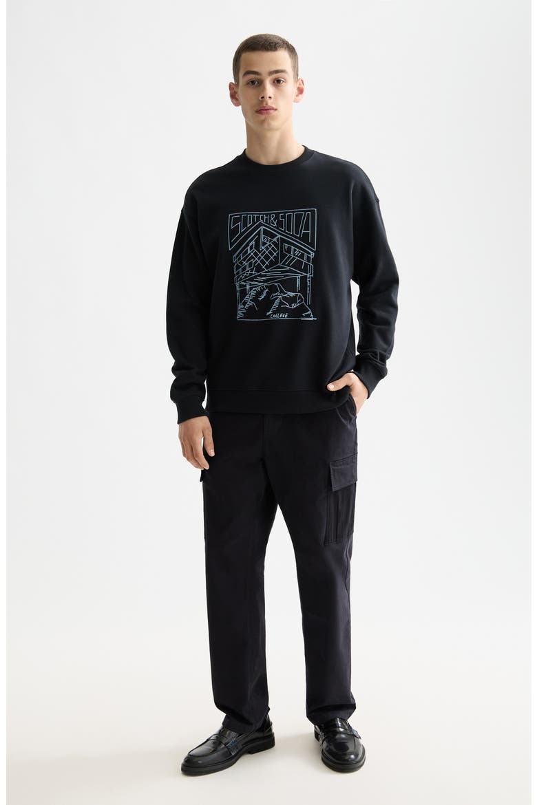 x Field Notes Embroidered Logo Cotton Crewneck Sweatshirt, Alternate, color, METEORITE