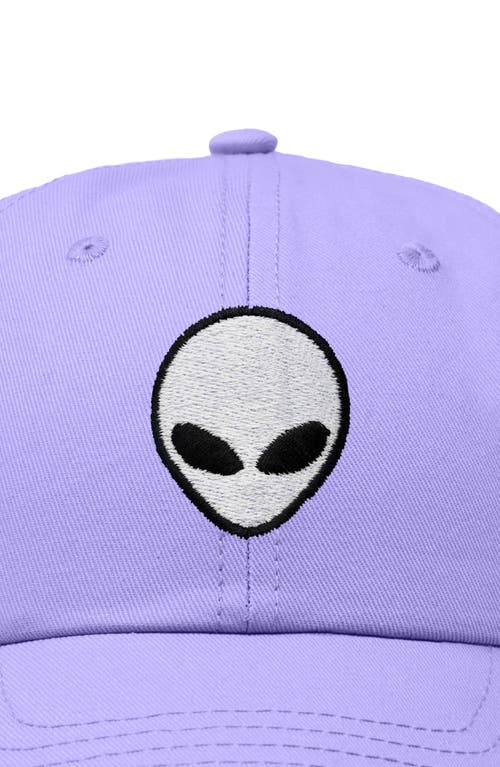 Dalix Alien Embroidered Classic Dad Cap In Lavender