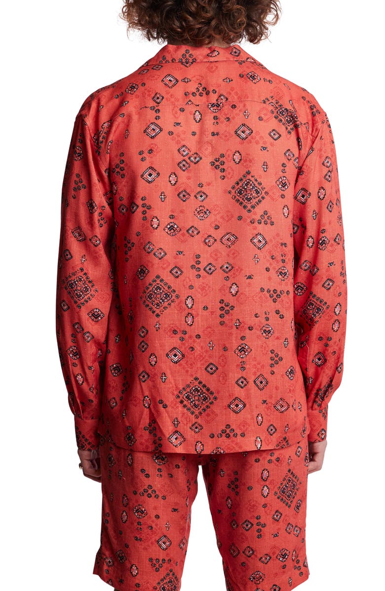 PAISLEY & GRAY Marrak Long Sleeve Camp Shirt, Alternate, color, Marrakesh Orange
