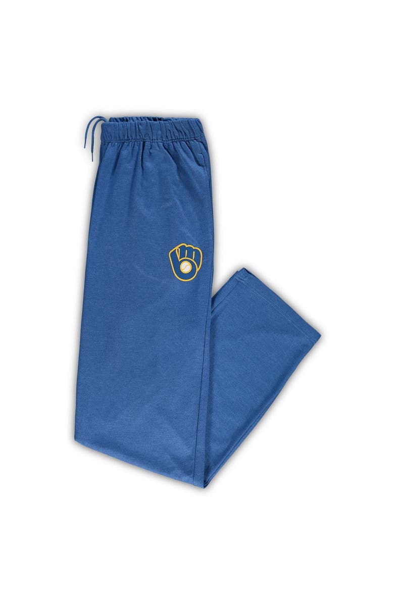 PROFILE Men's Heathered Royal Milwaukee Brewers Big & Tall Pajama Pants, Alternate, color, Heather Royal