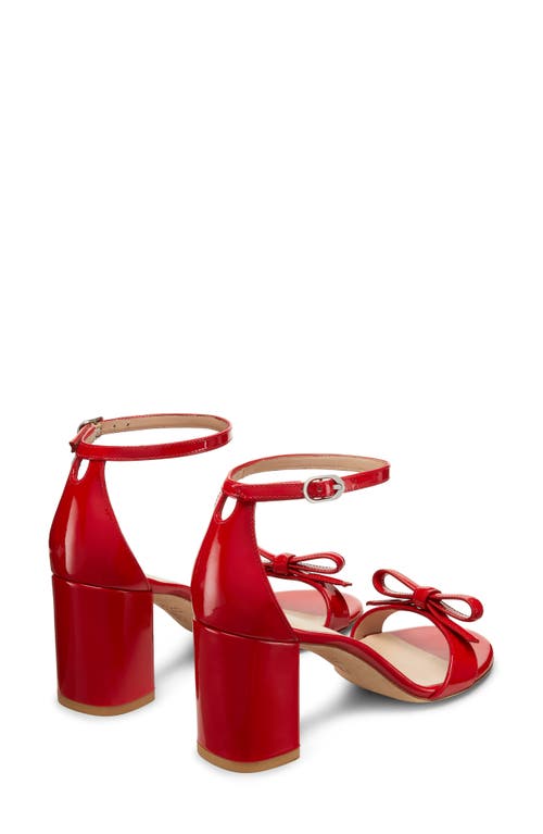Stuart Weitzman Nudist Felicity Patent Leather Ankle-strap Sandals In Red