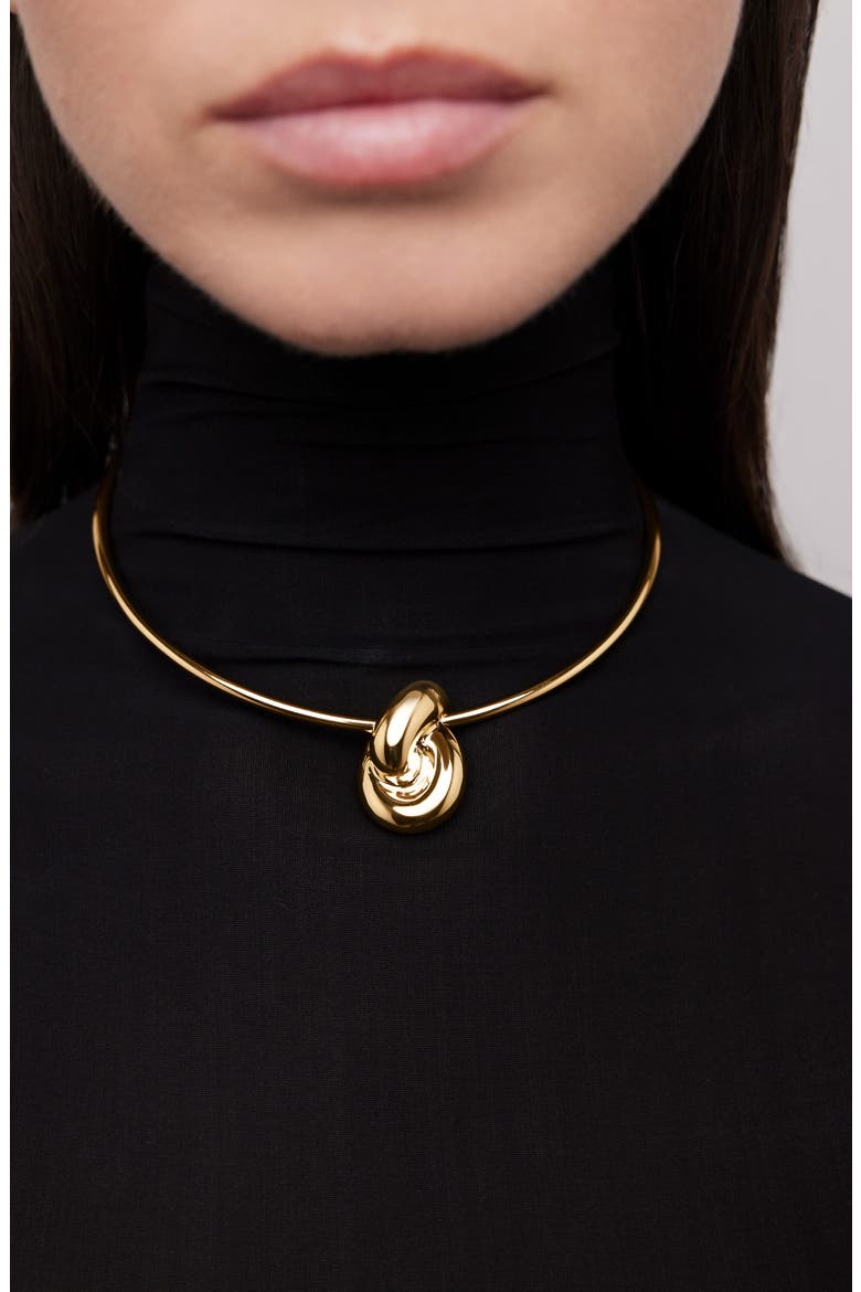 Thin Knot Choker, Alternate, color, YELLOW GOLD
