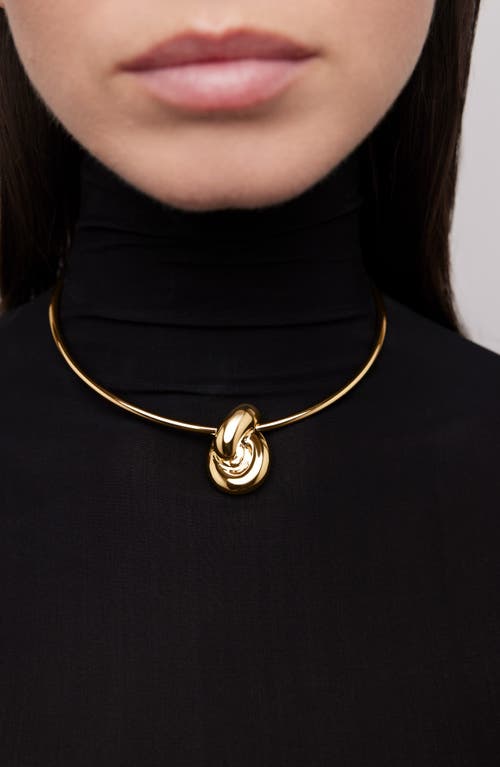 Jennifer Fisher Thin Knot Choker In Yellow Gold