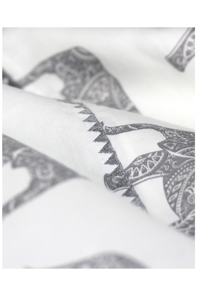 Elephant Print 400 Thread Count Cotton Sheet Set, Alternate, color, GREY