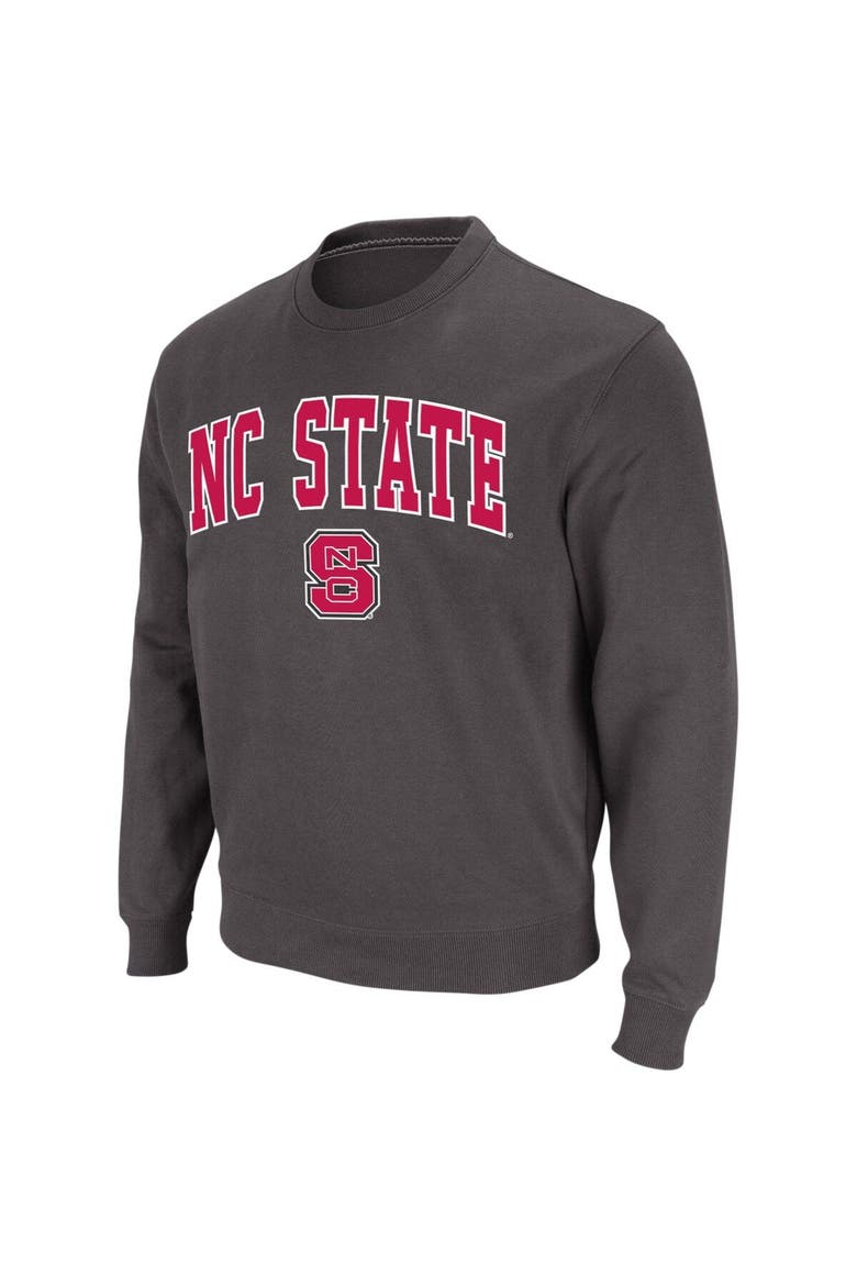 Men's Colosseum Charcoal NC State Wolfpack Arch & Logo Crew Neck Sweatshirt, Main, color, Charcoal