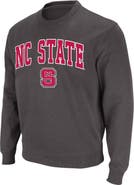 COLOSSEUM Men's Colosseum Charcoal NC State Wolfpack Arch & Logo Crew Neck Sweatshirt