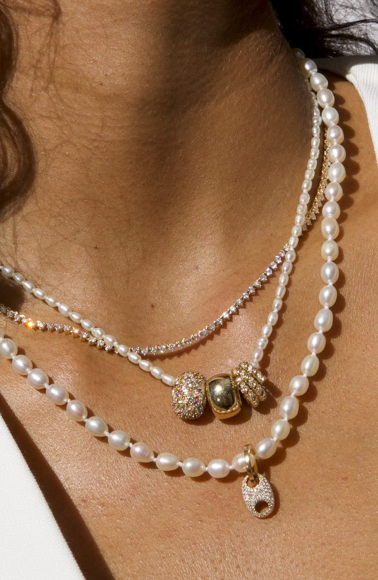 Adina Reyter Chunky Genuine Seed Pearl Necklace, Alternate, color, Yellow Gold