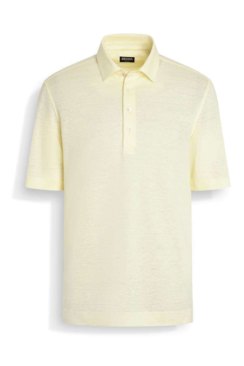 Linen Polo, Alternate, color, LIGHT YELLOW SOLID