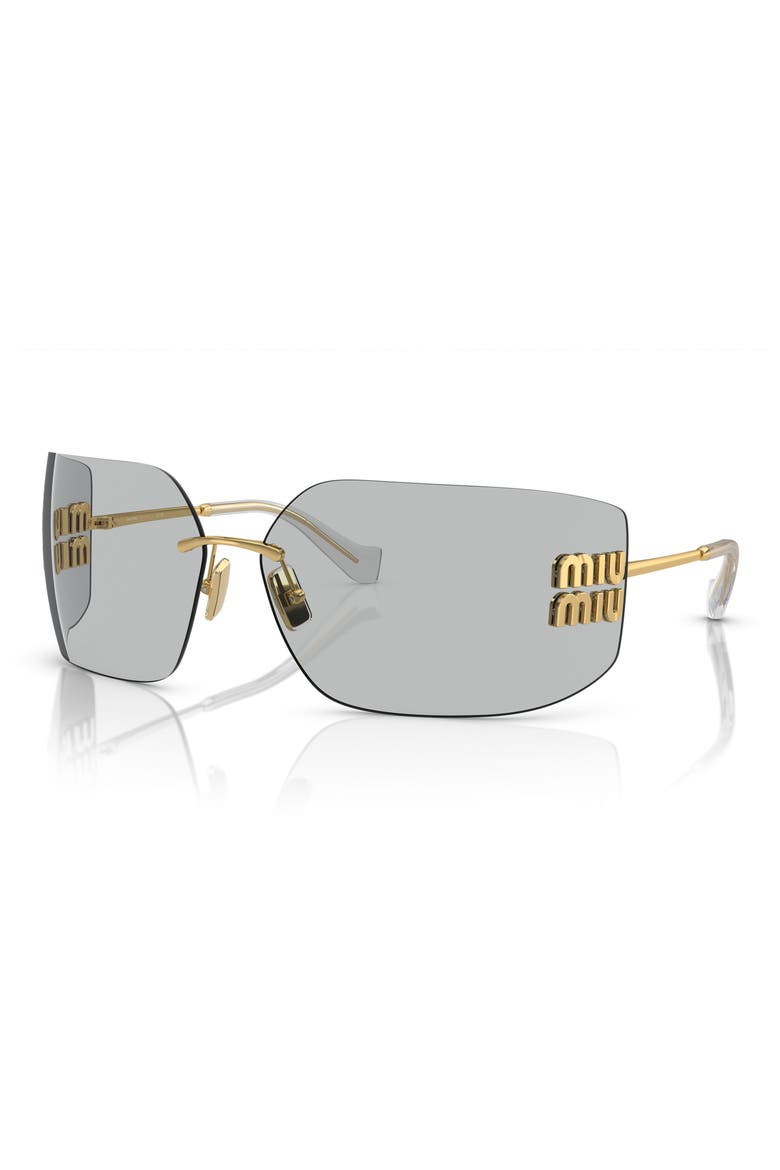 80mm Oversize Irregular Sunglasses, Alternate, color, GOLD / LIGHT GREY