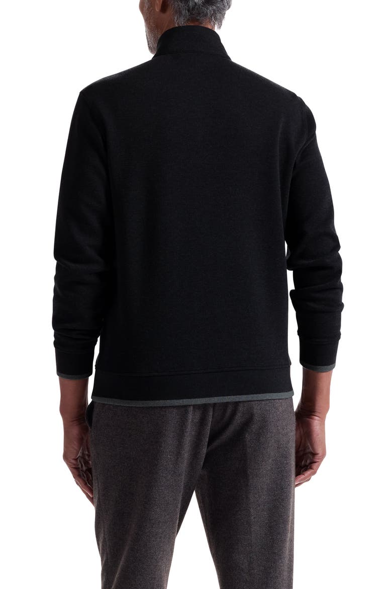 Heathered Quarter Zip Pullover, Alternate, color, BLACK