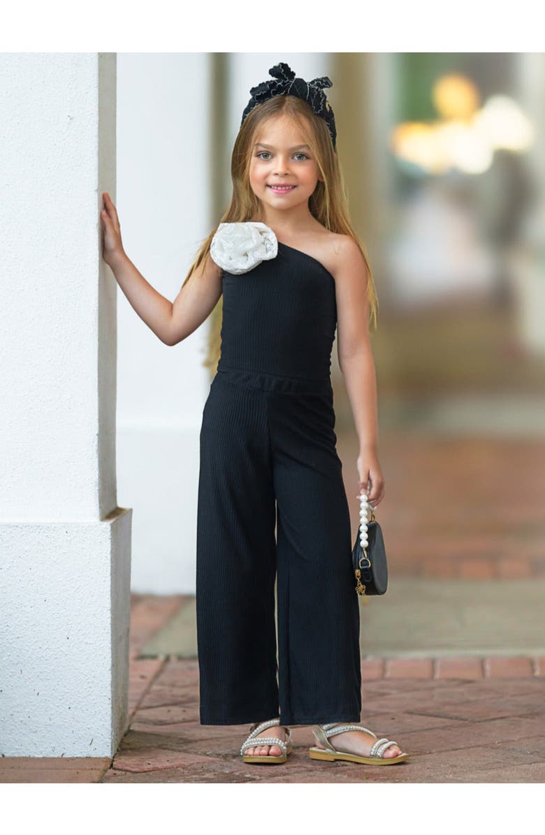 Mia Belle Girls Bloom With Elegance One Shoulder Top and Palazzo Pants Set, Alternate, color, 