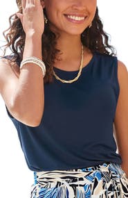 LASCANA Women's Crew Neck Tank Top