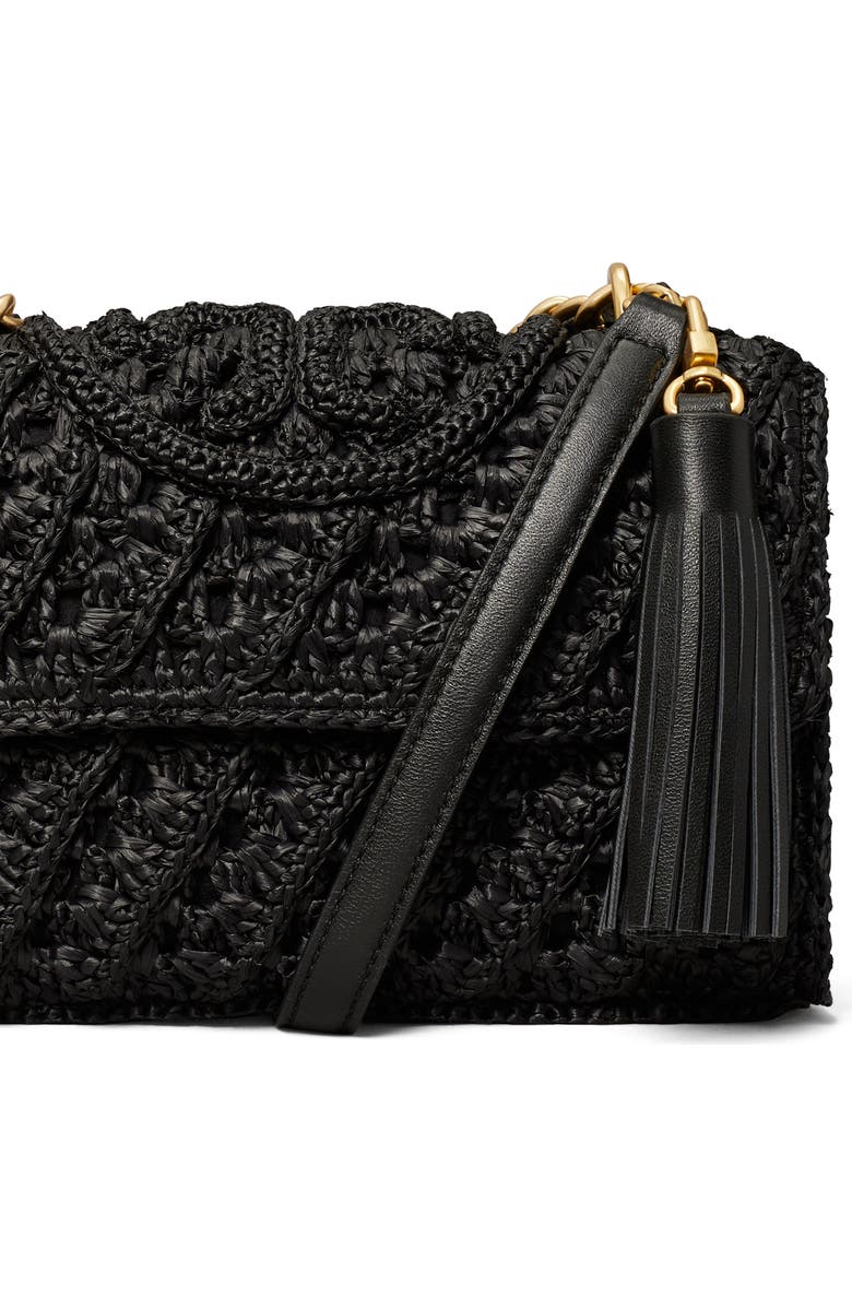 Tory Burch Small Fleming Raffia Crossbody Bag, Alternate, color,