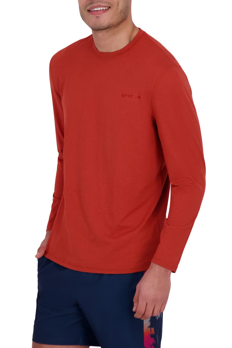 Long Sleeve Rashguard, Alternate, color, RED OCHRE