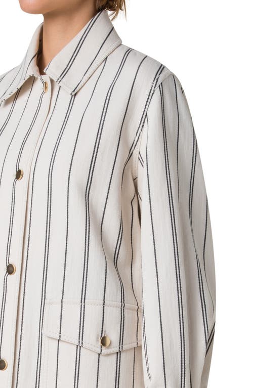 Akris Punto Stripe Boyfriend Jacket In Cashew-black