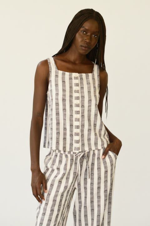 Anu Button-up Square Neck Tank Top