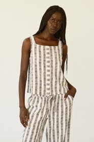 Ace & Jig Anu Button-up Square Neck Tank Top
