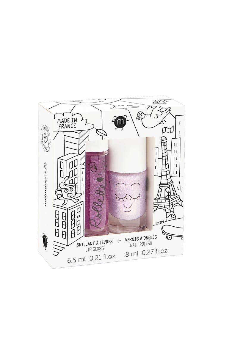 Nail Polish And Lip Gloss Set For Kids, Main, color, Lovely City