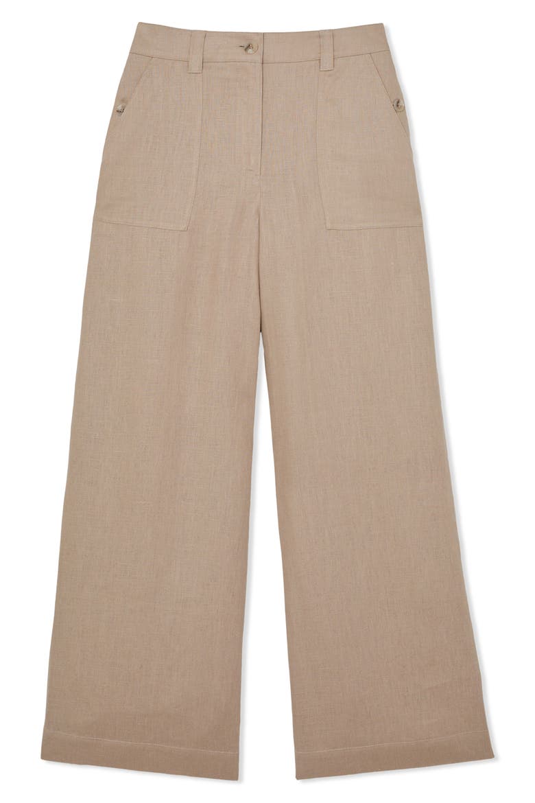 Ashby Wide Leg Linen Pants, Alternate, color, NEUTRAL