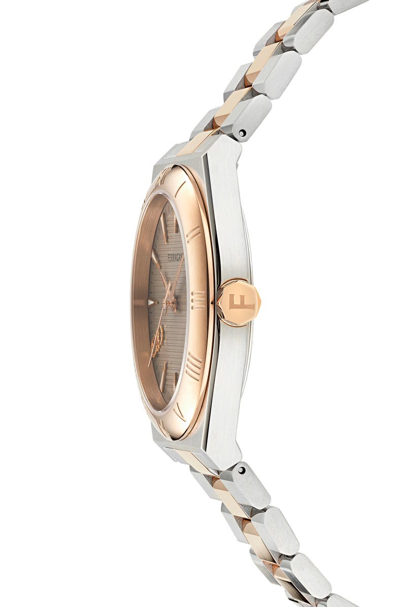 FERRAGAMO Vega Upper East Two-Tone Bracelet Watch, 40mm, Alternate, color, Two Tone