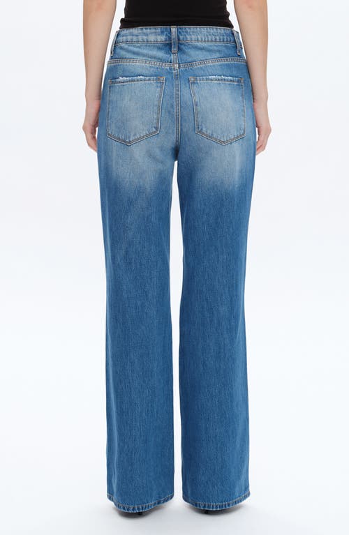 Bayeas Rita Ripped Super High Waist Wide Leg Jeans In Blue