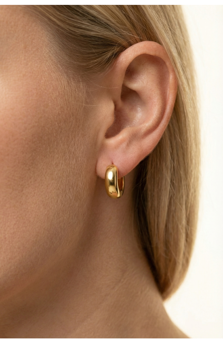 Joey Baby 18K Gold Plated Modern Hoop Earrings, Alternate, color, 18K Gold Plated