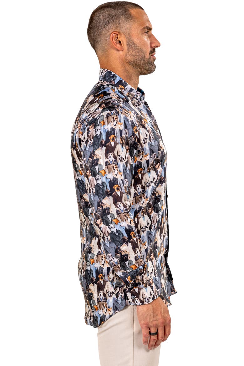 Fibonacci Marthy Contemporary Fit Button-Up Shirt, Alternate, color, BLACK