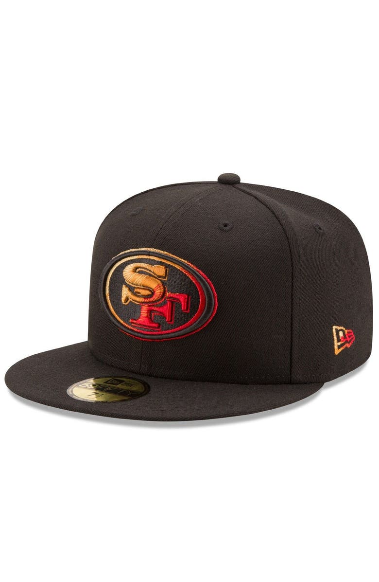 New Era Men's New Era Black San Francisco 49ers Color Dim 59FIFTY Fitted Hat, Alternate, color, 
