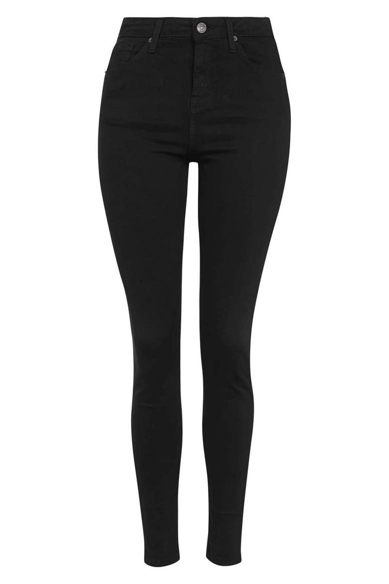 Moto Jamie High Waist Ankle Skinny Jeans, Alternate, color, BLACK